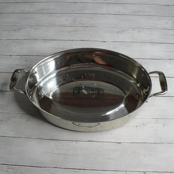 Tupperware Chef Series Stainless Steel Open Turkey Roaster Oven Pan - Picture 4 of 6